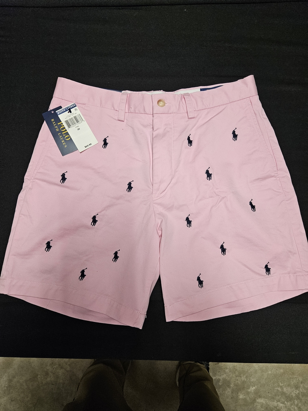 Polo Ralph Lauren Classic Shorts 6” Mens Pink Flat Front  Size 30 New With Tags